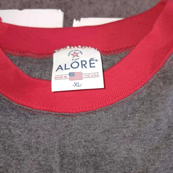 Vtg Men's Alore Jersey T-shirt Gray With Red Sleeves XL USA - Picture 4 of 8